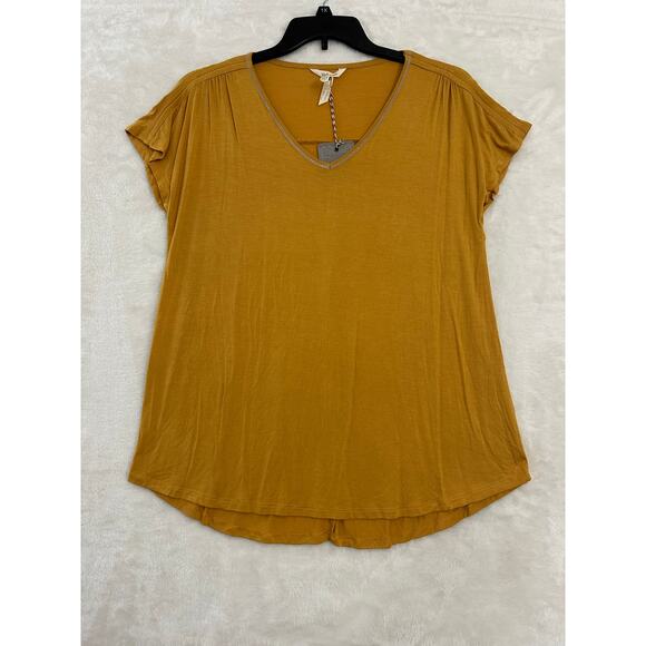 NWT Matilda Jane Gold Flowy Top L Bohemian Beachy - Picture 1 of 7